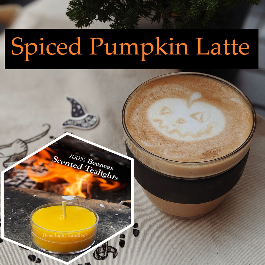 Spiced Pumpkin Latte Scented Beeswax Tealight Candles