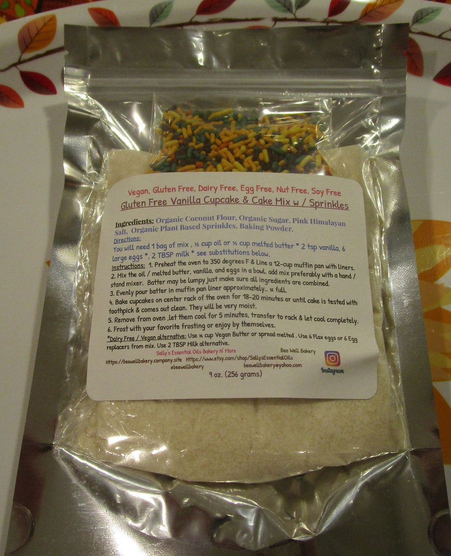 Cake Mix, Gluten Free, Egg Free, Dairy Free, Grain Free, Vegan, Birthday, Love, Plant Based Sprinkles, Paleo Option, Birthday, Wedding, Baby