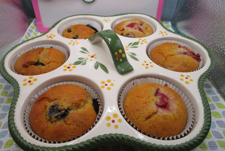 Sugar Free Muffins, Gluten Free, Dairy Free, Nut Free, Vegan Brunch, Strawberry, Blueberry, Cherry, Allulose, Low calorie snack, Wedding