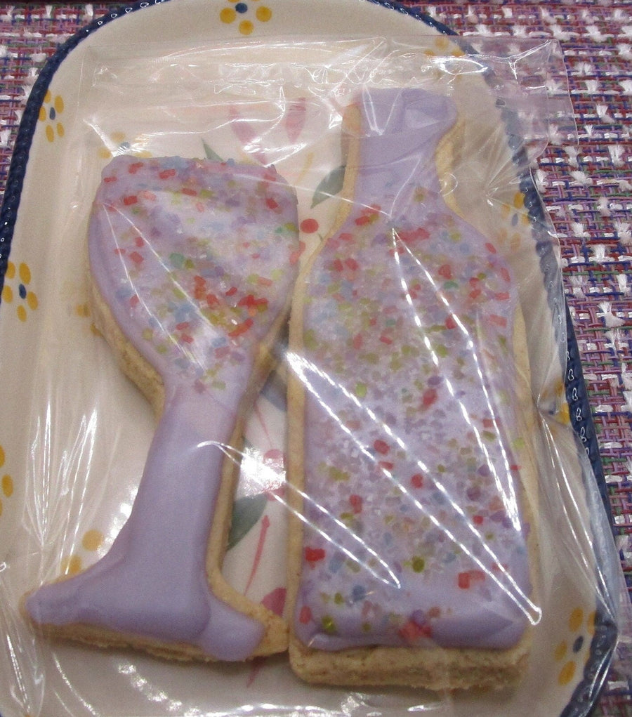 Gluten Free Iced Sugar Cookies, Dairy Free, Egg Free, Vegan, Nut free, Sugar Free, Champagne, Wine, Wedding, Anniversary, Reunion, Custom