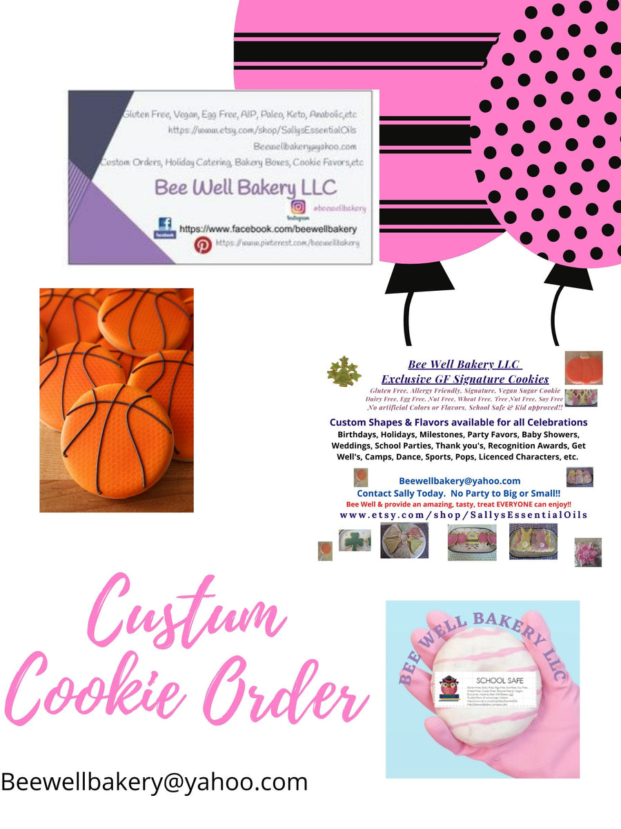 Sugar Cookies, Gluten Free, Dairy Free, Egg Free, Age, 1st Birthday Party, Nut free, Soy free, Vegan, Cookie Favor, School Safe, Boy, Girl