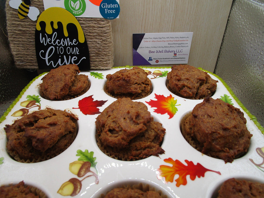 Gluten Free Banana Muffin, Egg Free, Dairy Free, Vegan, Nut Free, Brunch, Low Fat, Holiday parties, Healthy Breakfast Gift, Valentine's Day