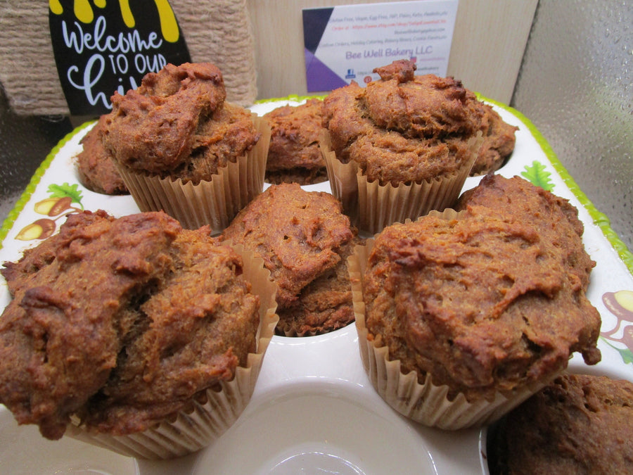 Gluten Free Banana Muffin, Egg Free, Dairy Free, Vegan, Nut Free, Brunch, Low Fat, Holiday parties, Healthy Breakfast Gift, Valentine's Day