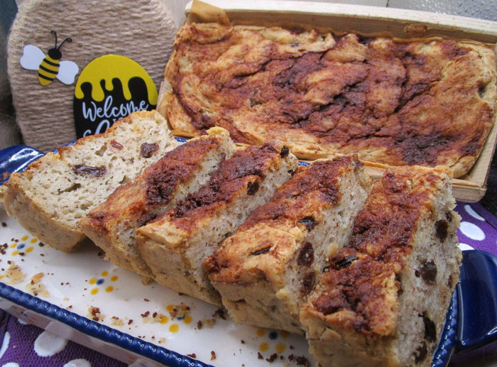 Gluten Free Protein Cinnamon Raisin Bread, Dairy Free, Nut Free, Vegan, Sugar Free Fitness Snack, Clean Eating Breakfast, Graduation Brunch