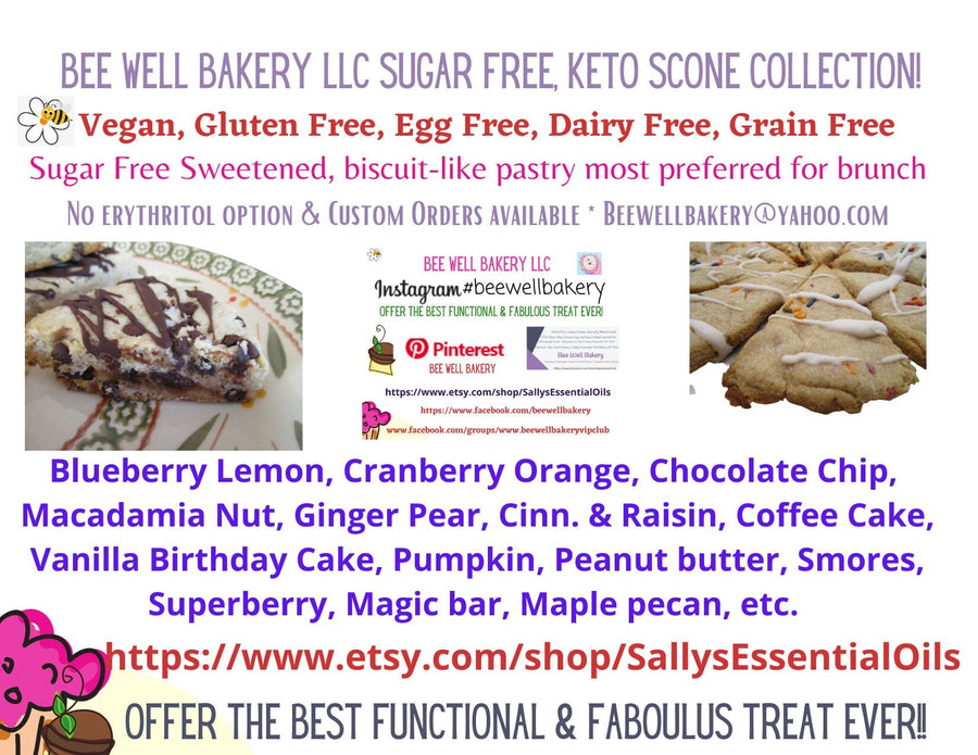Keto, Mocha Chocolate Chip, Scone, Gluten Free, Sugar Free, Dairy Free, Egg Free, Vegan, Dessert, Birthday, Sugar free, Low carb, Grain Free