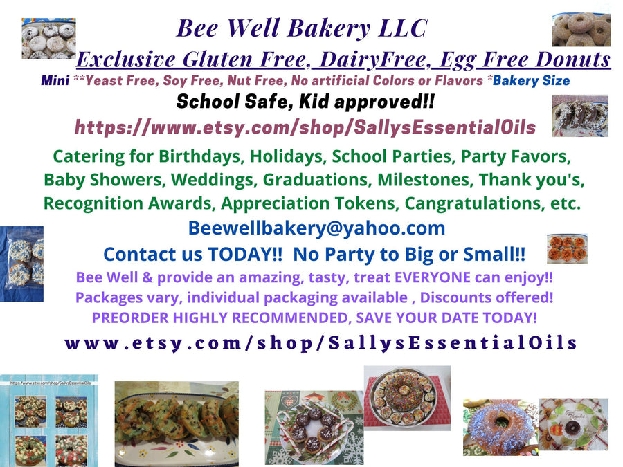 Donuts, Gluten Free, Dairy Free, Egg Free, Boy, Girl, Baby Shower, Vanilla, Chocolate, Vegan, Organic, Baby Reveal, Custom Order, Cookie Bar