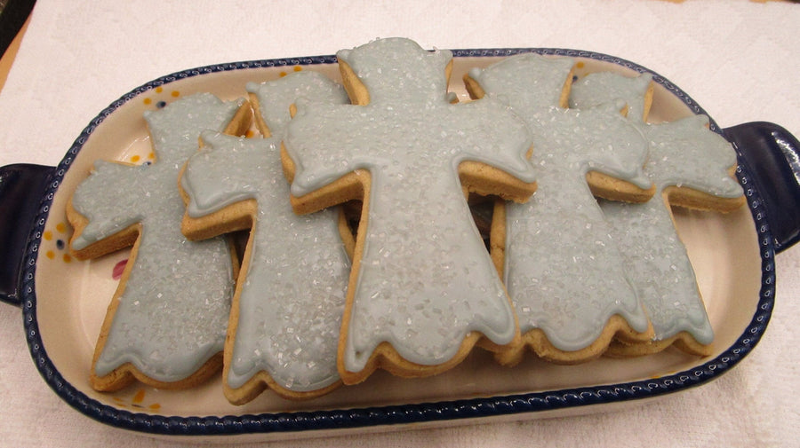 Cross Sugar Cookies, Gluten Free, Vegan, Egg Free, Dairy Free, Baptism, Communion, School Safe, Wedding, Party Favor, Blue, Pink, Nut Free