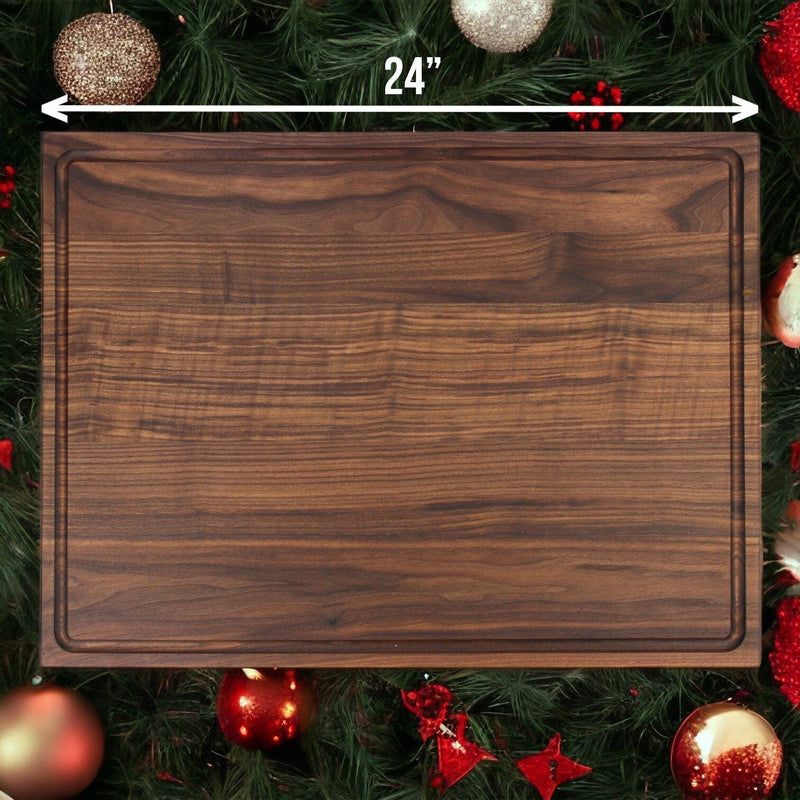 Extra Large Walnut Cutting Board, 24"x18" Charcuterie Serving Tray, Customizable Wedding Board, 100% Made in the USA