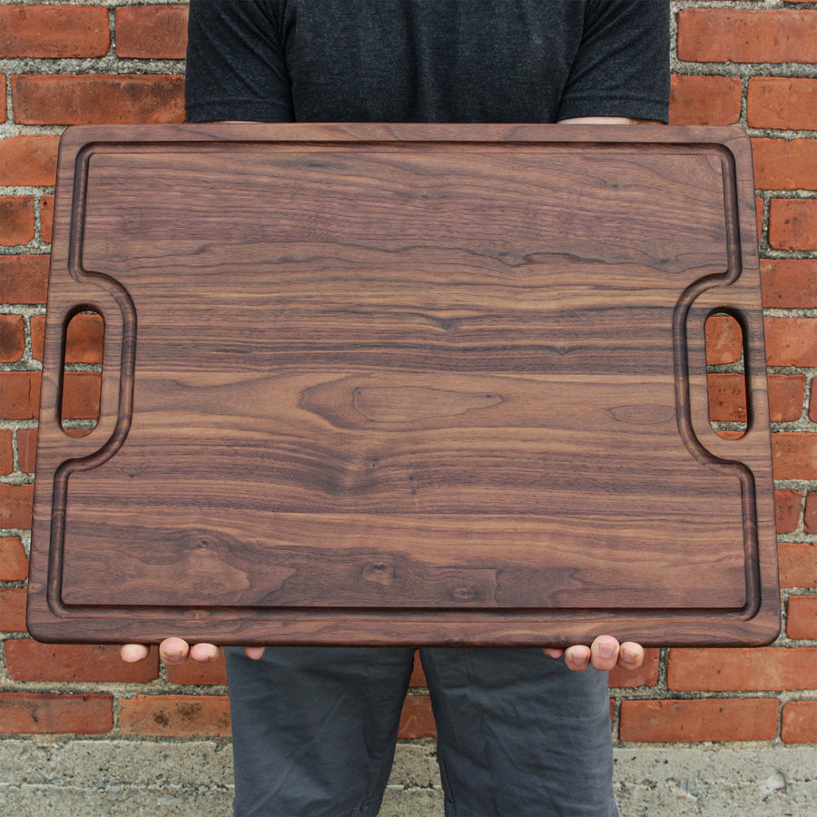 XL Personalized Walnut Serving Tray, 24"x18" Charcuterie Tray, Custom Walnut Cutting Board, Customizable Wedding Board, Made in the USA