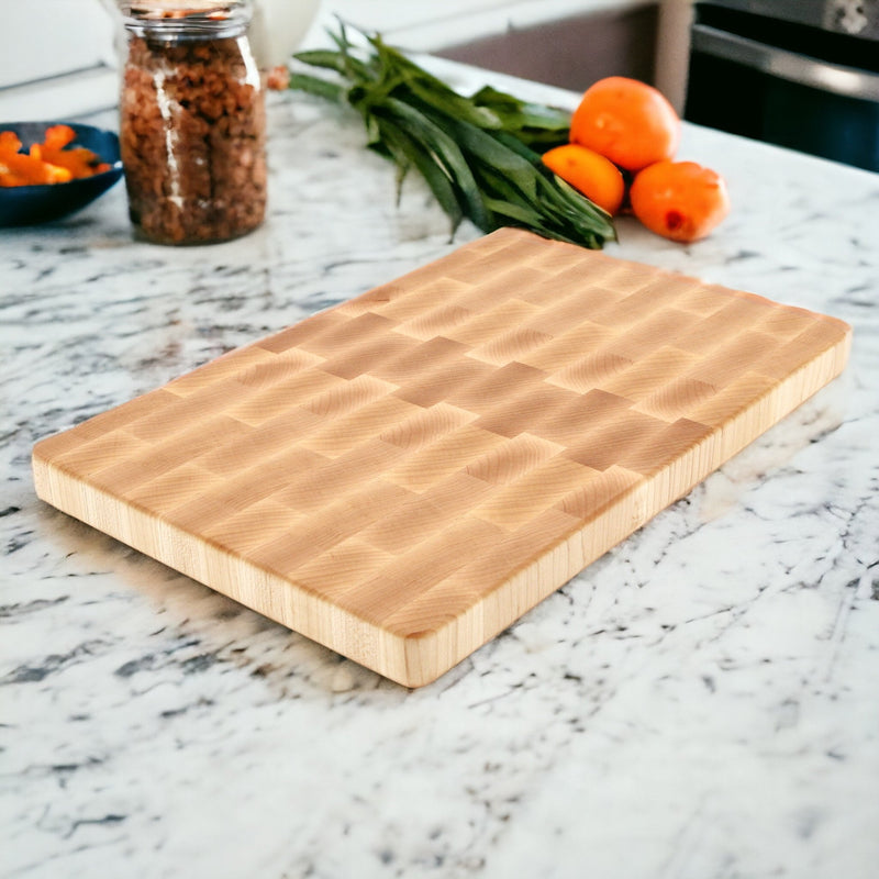 Maple Large End Grain Cutting Board, Maple Butcher Block with Rubber Feet, Wedding Gift, Anniversary Gift, Father's Day Gift, USA Made