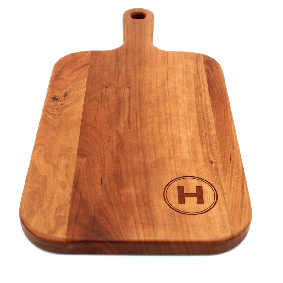 Personalized Last Name Letter Charcuterie Board, Monogram Cherry Wood Paddle Board, Mother’s Day Gift, Wedding Gift, Made in The USA