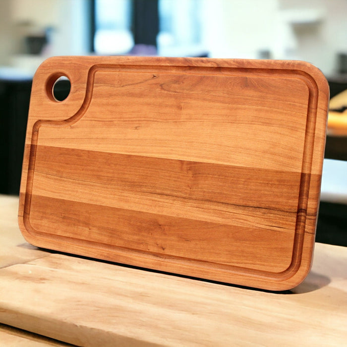 Large Wood Cutting Board With Thumb Hole And Juice Groove 18X12 Inches Wood Cheese Board Wooden Chopping Board 100 Made In The Usa