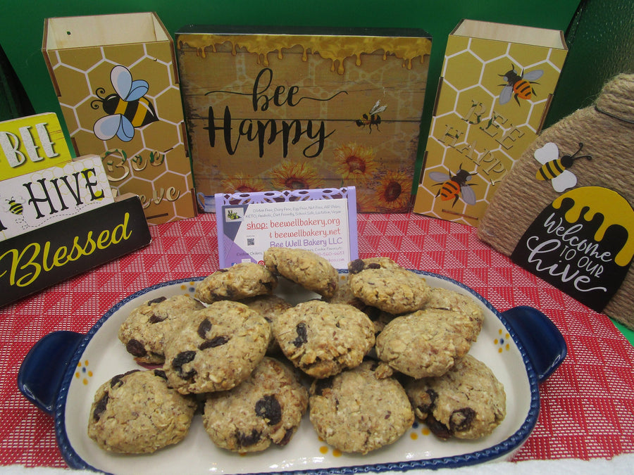 Gluten Free Cinnamon Raisin Cookies, Iced Oatmeal, Dairy Free, Sulfite Free, Vegan, Egg Free, Healthy Snacks, Birthday Gift, low sugar treat