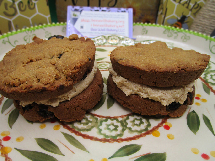 High Protein Cookie Sandwich, Gluten Free, Dairy Free, Vegan, Anabolic, Cinnamon Raisin, Creme Pie, Fitness Dessert, Post Work Out Snack