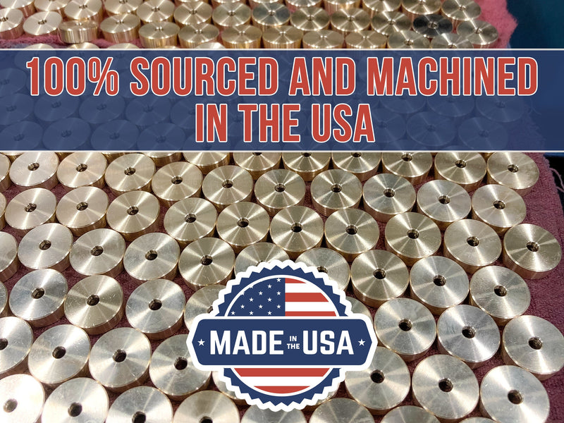 Premium Brass Cutting Board Feet - Set of 4, Includes Non-Slip Pads, and Phillips Screws. 1" Diameter Brass Hardware. 100% Made in the USA