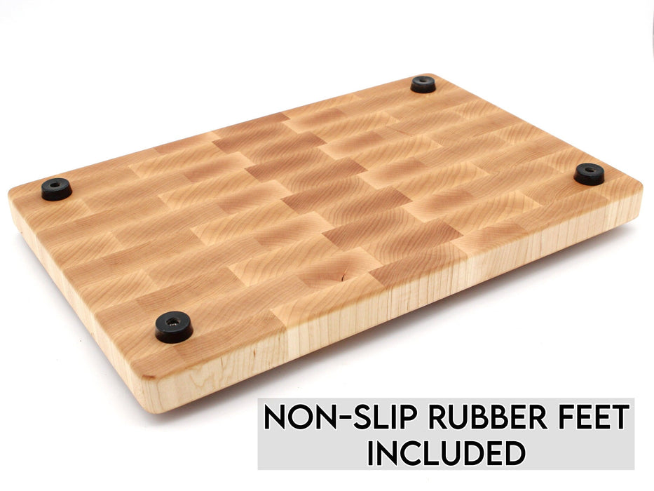 Maple Large End Grain Cutting Board, Maple Butcher Block with Rubber Feet, Wedding Gift, Anniversary Gift, Father's Day Gift, USA Made