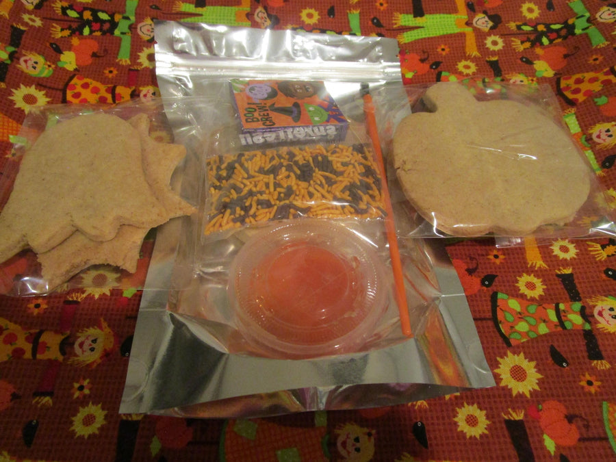 Gluten Free Cookie Kit, Halloween, Dairy Free, Egg Free, School Safe, Peanut Free, Pumpkin, Trick or Treat, Candy Corn, Cat, Kids Party Pack