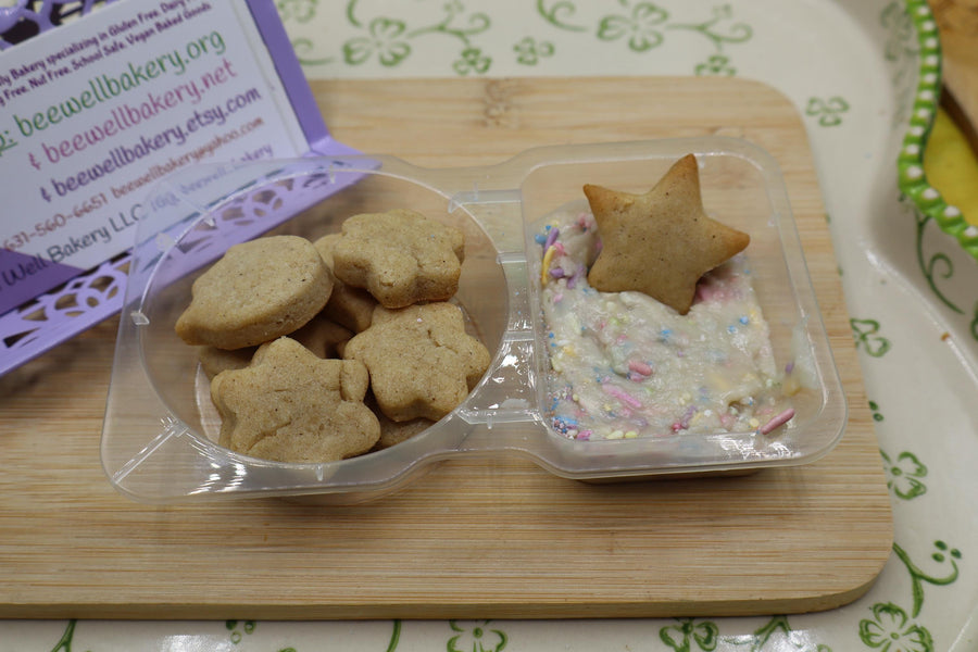 Gluten Free, Dunk a Roo's, Dairy Free Cookie & Frosting, Vegan, Egg free, Nut Free, Natural Sprinkles, Birthday Cake, Back to School Snacks