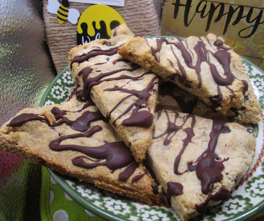Keto Scones, Banana Chocolate Chip, Gluten Free, Dairy Free, Vegan, Grain Free, Low Carb Pastry, Valentine's Day Dessert, Birthday Gifts