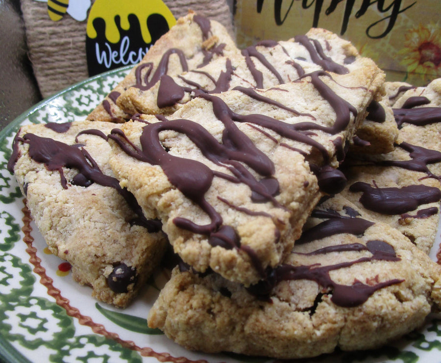 Keto Scones, Banana Chocolate Chip, Gluten Free, Dairy Free, Vegan, Grain Free, Low Carb Pastry, Valentine's Day Dessert, Birthday Gifts