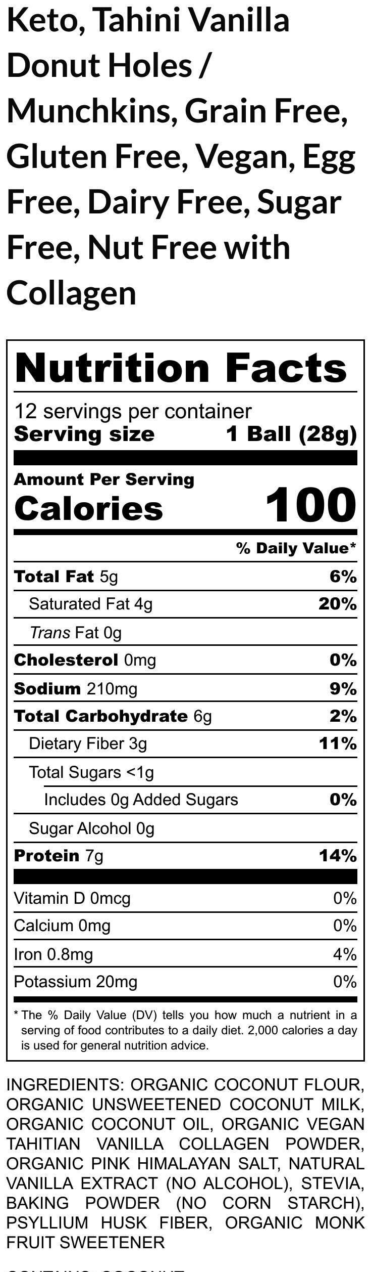 Keto Munchkins, Salted Caramel, Grain Free, Gluten Free, Sugar Free, Egg Free, Vegan, Dairy Free, Almond Free, Cassava Free, Low Carb snack
