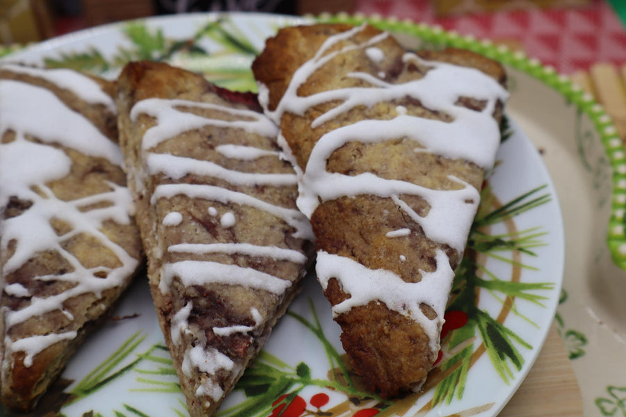 Keto Scones, Banana Chocolate Chip, Gluten Free, Dairy Free, Vegan, Grain Free, Low Carb Pastry, Valentine's Day Dessert, Birthday Gifts