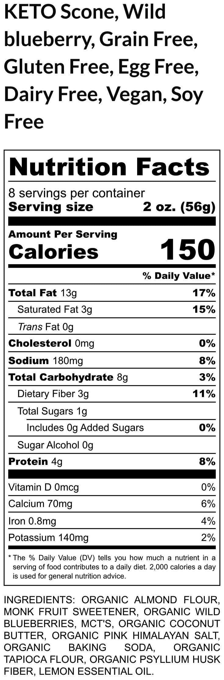 Keto Scone, Wild Blueberry, Gluten Free, Grain Free, Dairy Free, Vegan, Low Carb Pastry, Sugar Free Gift, Fitness snacks, July 4th Dessert