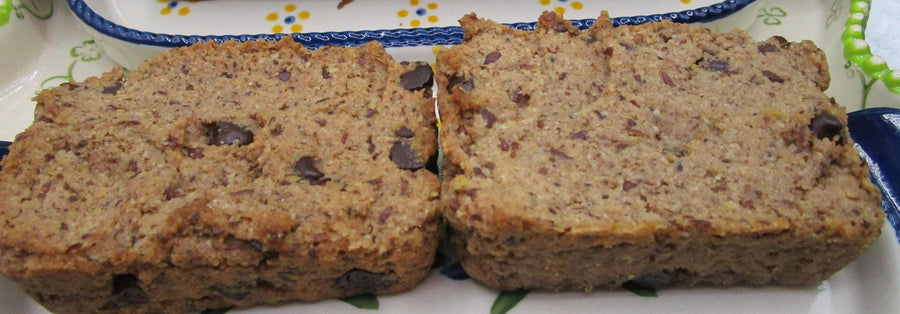 Gluten Free Protein Banana Bread, Mocha Chip, Dairy Free, Peanut Free, Grain Free, Vegan Collagen, Sugar Free Fitness Snack, July 4th brunch