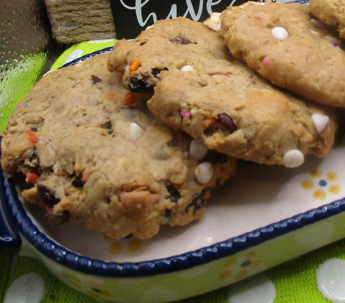 Gluten Free Kitchen Sink Cookies, Dairy Free, Vegan, Nut Free, Chocolate Caramel Raisins Oats, Birthday Party Dessert, School Safe Snacks