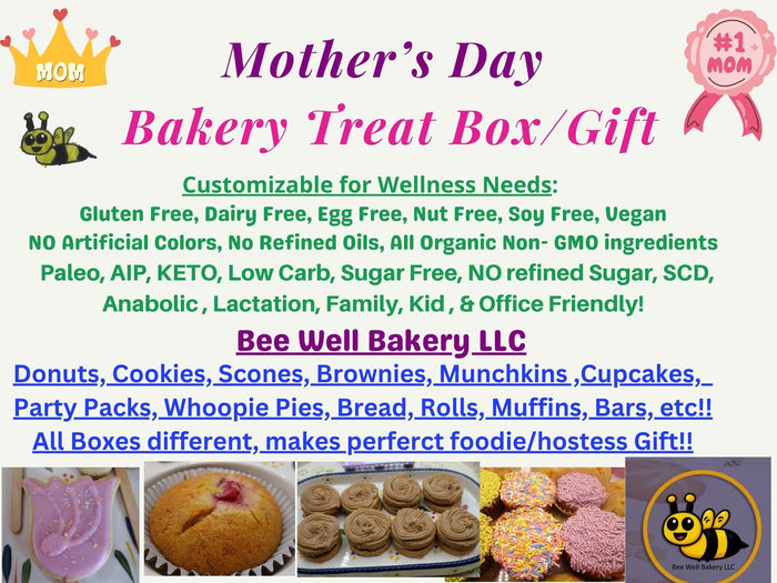 Mother's Day Gift, Bakery Box, Gluten Free, Dairy Free, Egg Free, Vegan, Nut Free, Keto, AIP Paleo, Healthy Snacks, Cookies, Brownies, Cakes