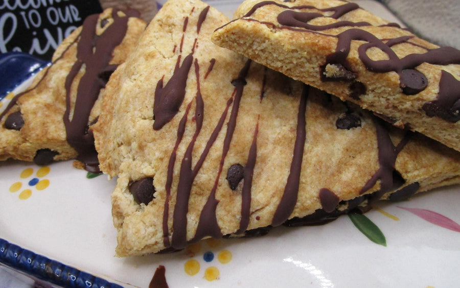 Keto Scones, Chocolate Chip, Gluten Free, Dairy Free, Vegan, Grain Free, Sugar Free, Wellness Gift, low carb, fitness snacks, Birthday treat