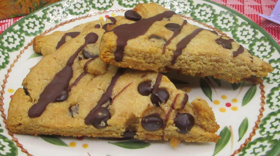 Keto Scones, Chocolate Chip, Gluten Free, Dairy Free, Vegan, Grain Free, Sugar Free, Wellness Gift, low carb, fitness snacks, Birthday treat