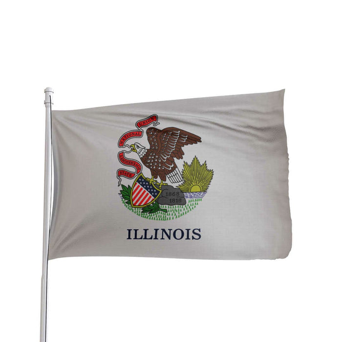 Illinois State Flag 3x5 - Durable Nylon, Brass Grommets, Made in USA