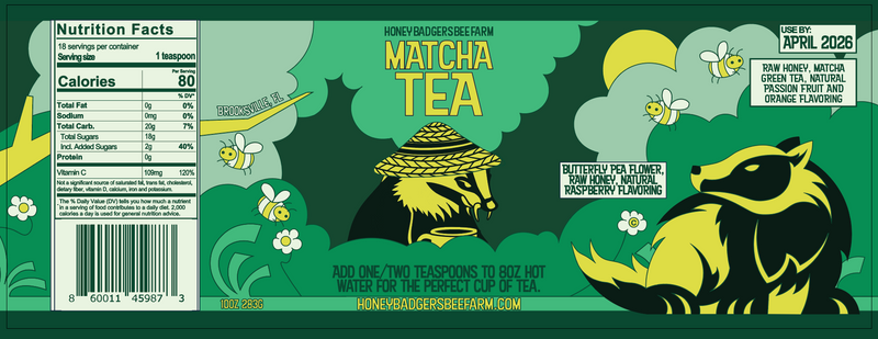 Matcha Green Honey Tea by Honey Badgers Bee Farm