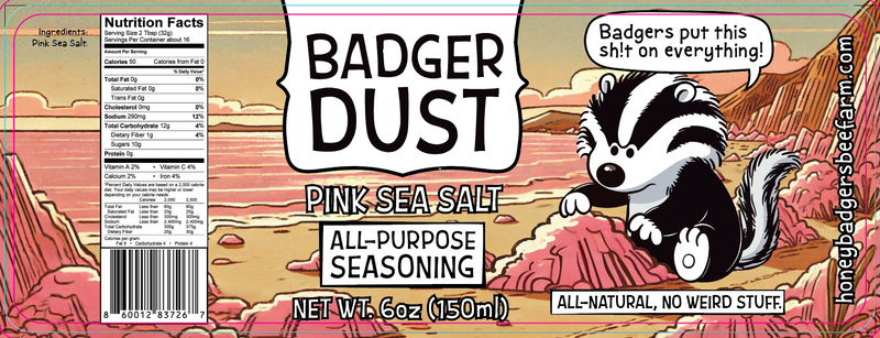 Badger Dust Pink Sea Salt by Honey Badgers Bee Farm