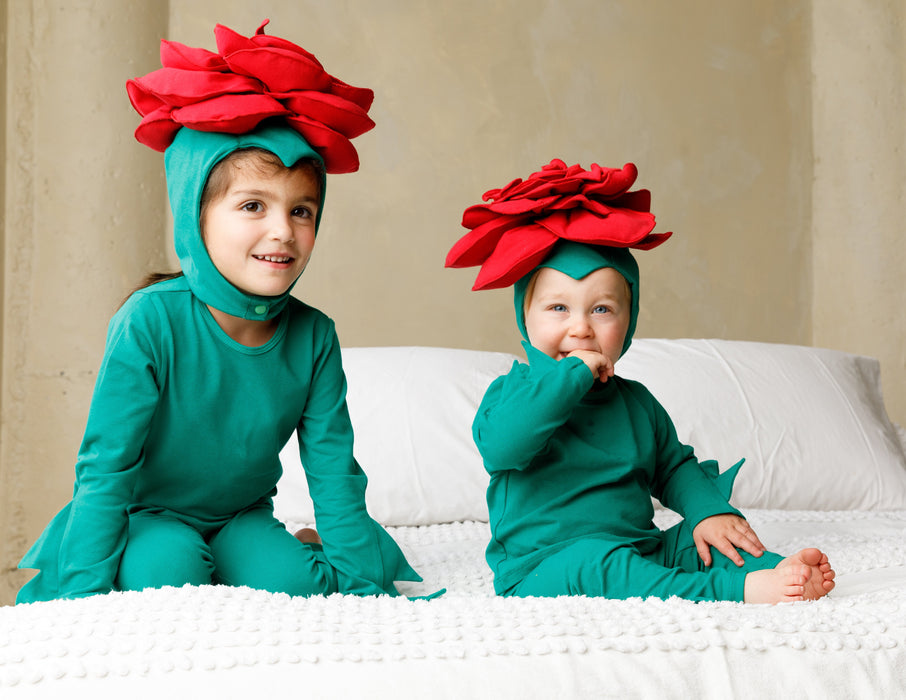 Red Rose Costume with Green Stem Pajamas by Band of the Wild