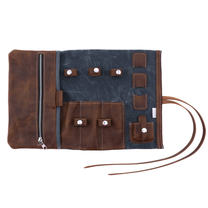 Leather and Canvas Tech Roll - Lifetime Leather Co