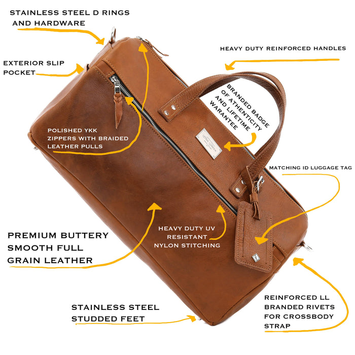 Luxury Leather Duffel Bag - Lifetime Leather Co