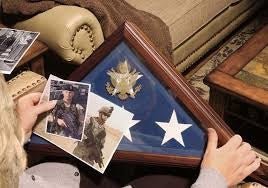 US Military Personalized Cherry Flag Case for American 5’x9.5’ Veteran Burial Flag, US Military Stuff Personalized Cherry Flag Case for American, The Military Gift Store, American Flag Frames
