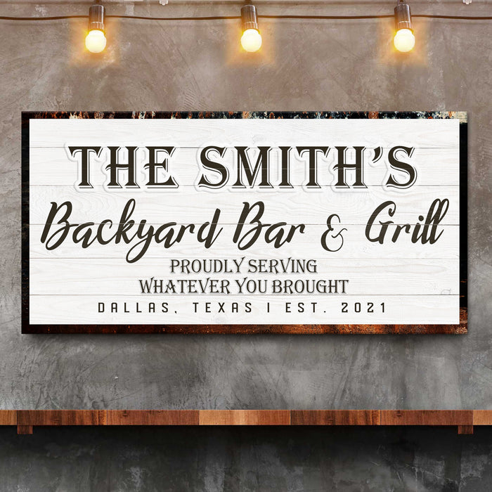 Backyard Bar Grill Sign Xix