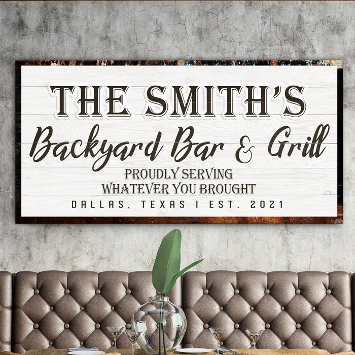 Backyard Bar Grill Sign Xix