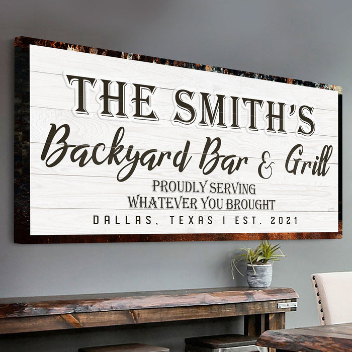 Backyard Bar Grill Sign Xix