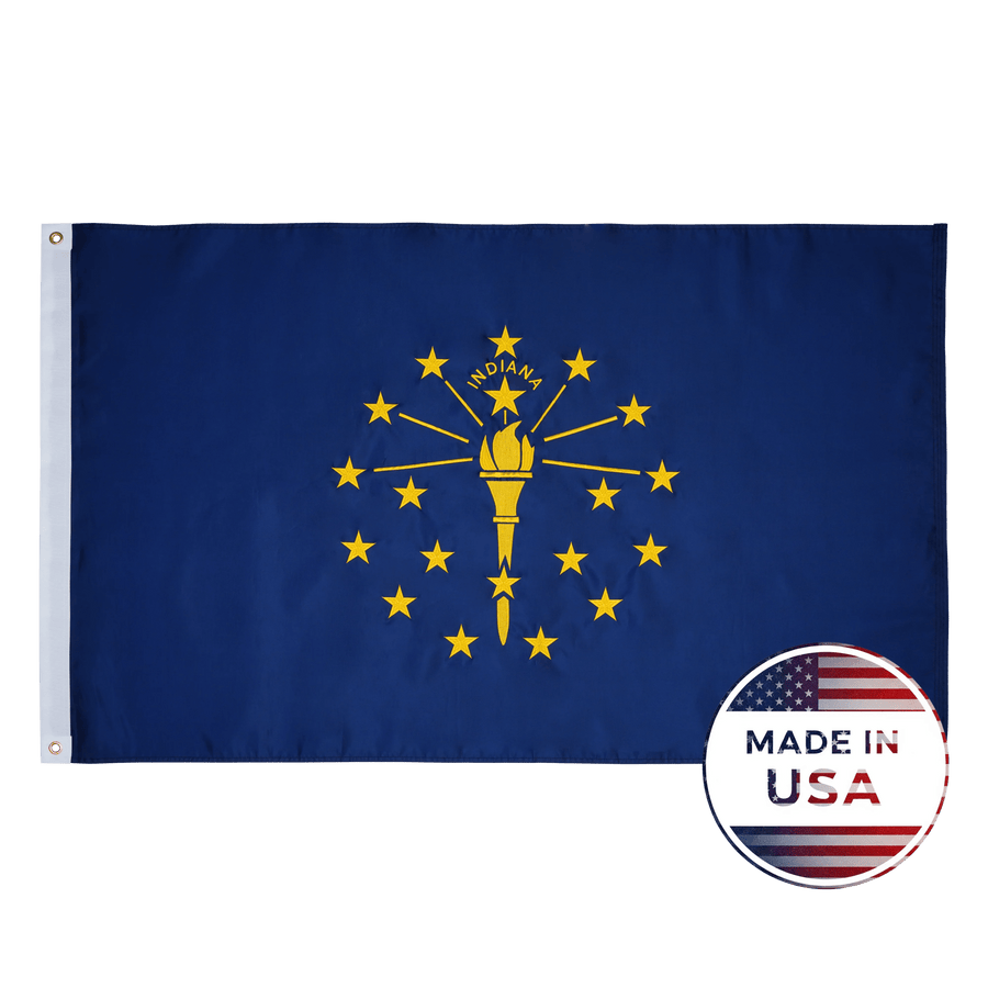 Indiana State Flag shown flat