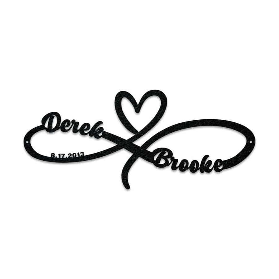 Infinity Anniversary Heart Monogram Metal Sign