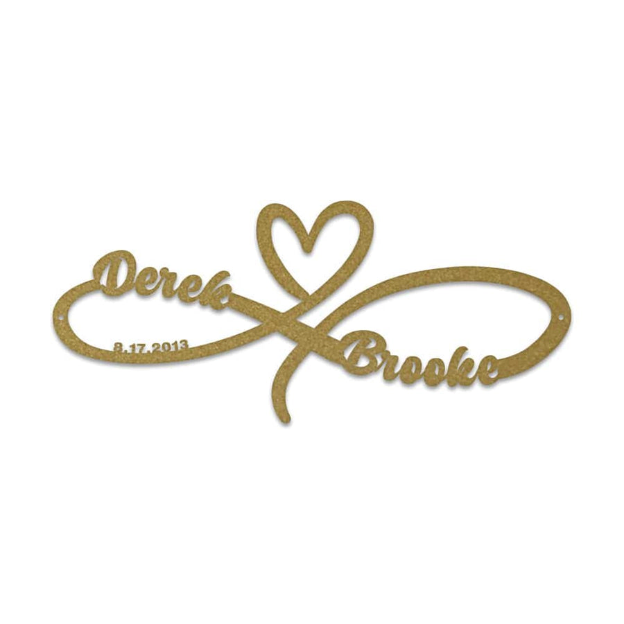 Infinity Anniversary Heart Monogram Metal Sign