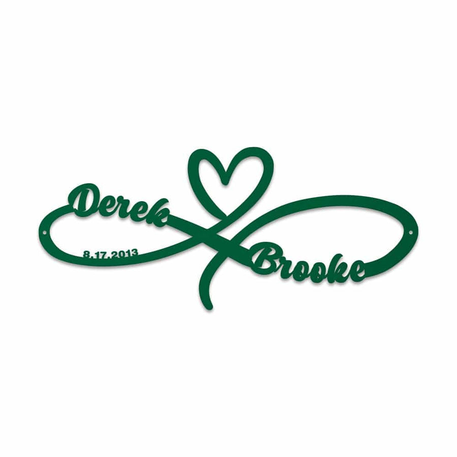 Infinity Anniversary Heart Monogram Metal Sign