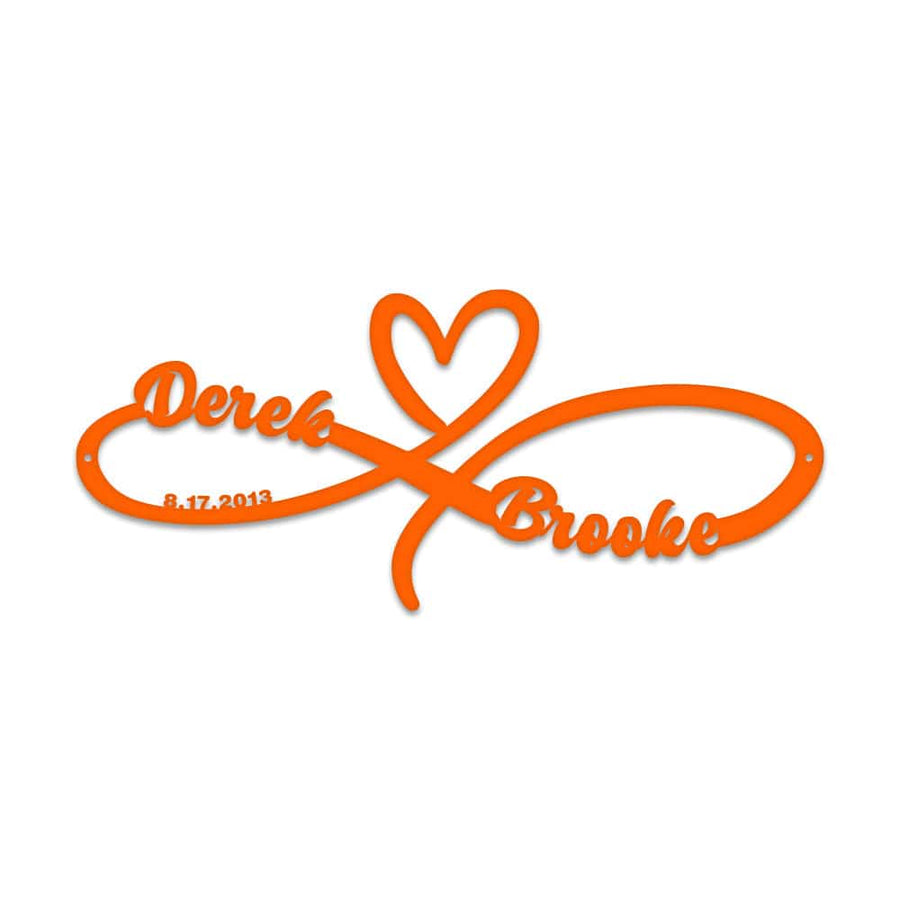 Infinity Anniversary Heart Monogram Metal Sign
