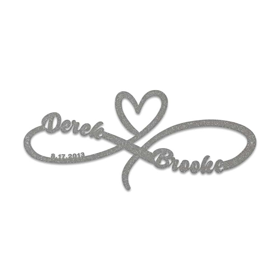 Infinity Anniversary Heart Monogram Metal Sign
