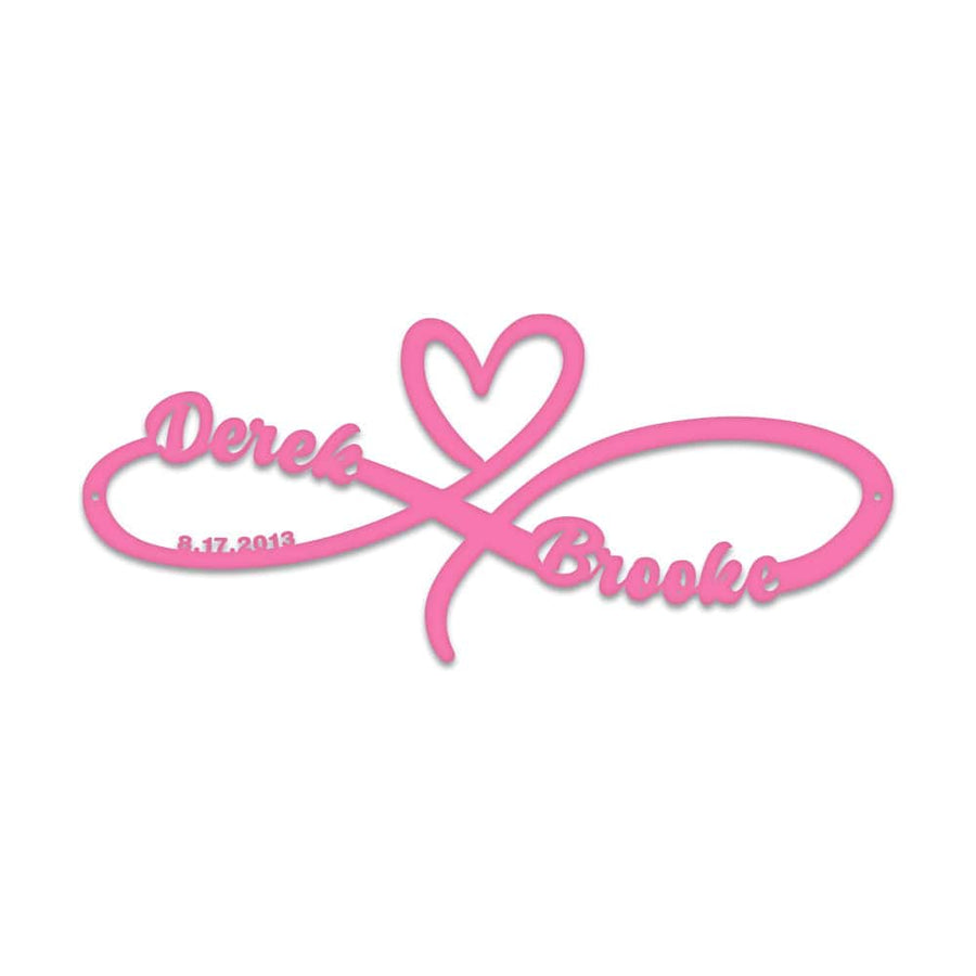 Infinity Anniversary Heart Monogram Metal Sign