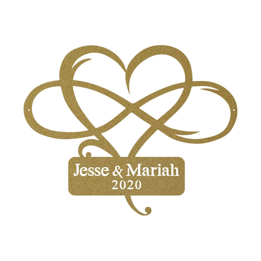 Infinity Heart Monogram Metal Sign